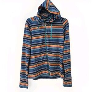 Sherpa Adventure Gear Womens Small Colorful Stripes full Zip Jacket Hoodie Gorp